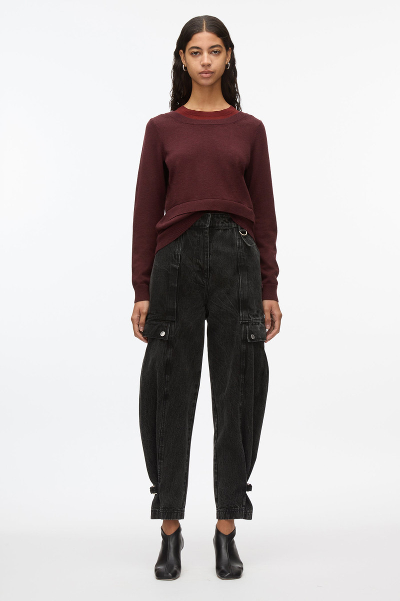 Layered Knit Pullover with Keyhole 1