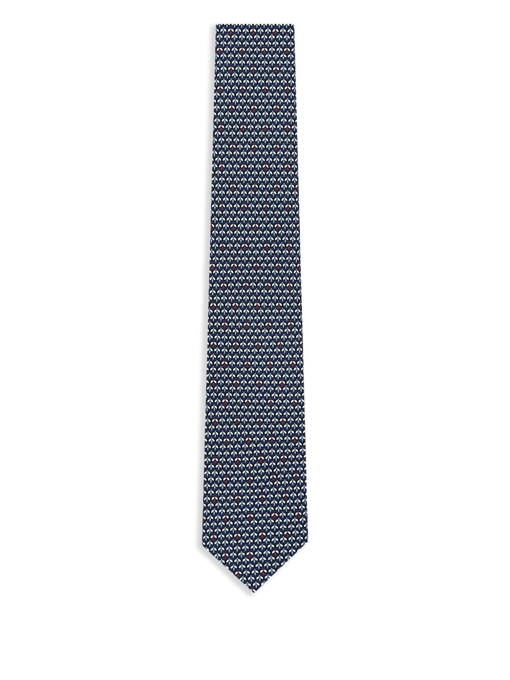 patterned-jacquard silk tie - 1