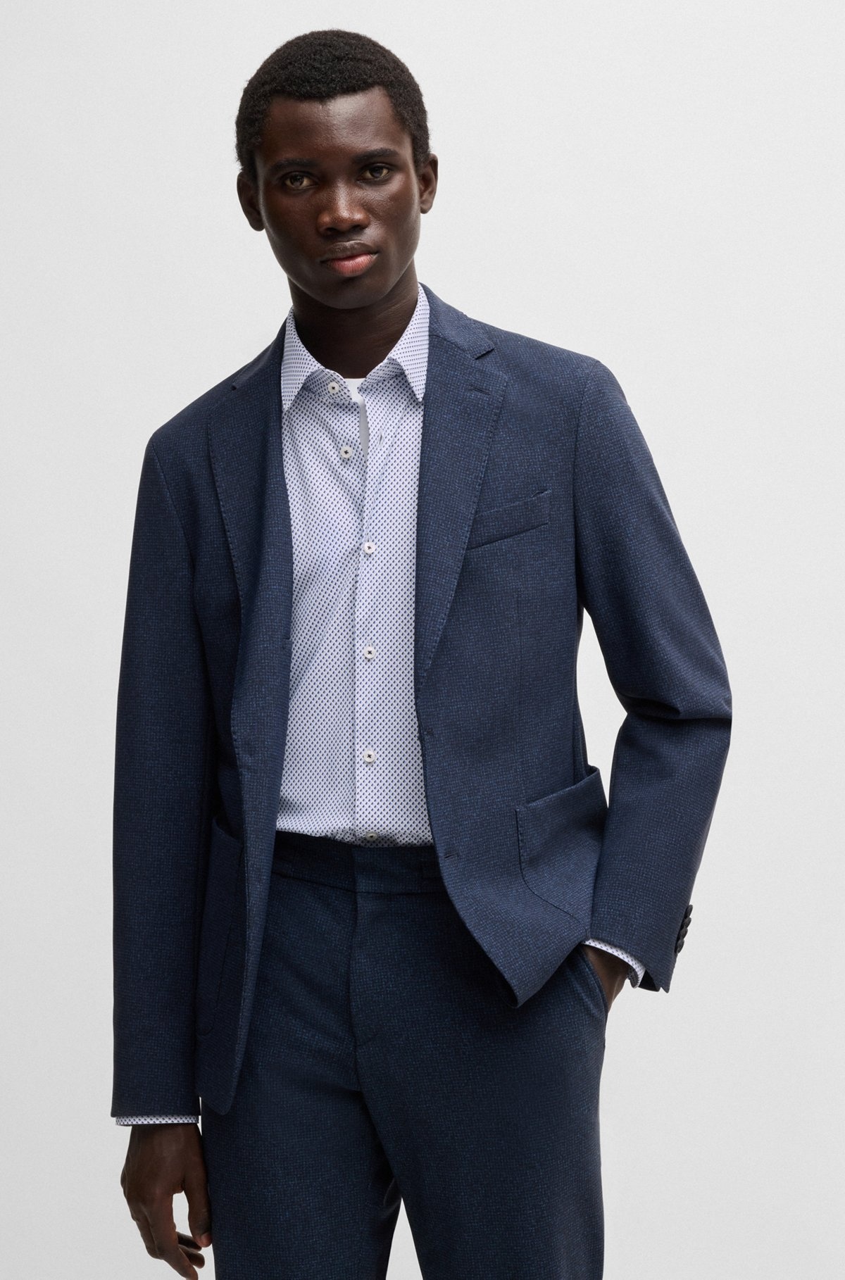 SLIM-FIT SHIRT IN PRINTED PERFORMANCE-STRETCH JERSEY - 6
