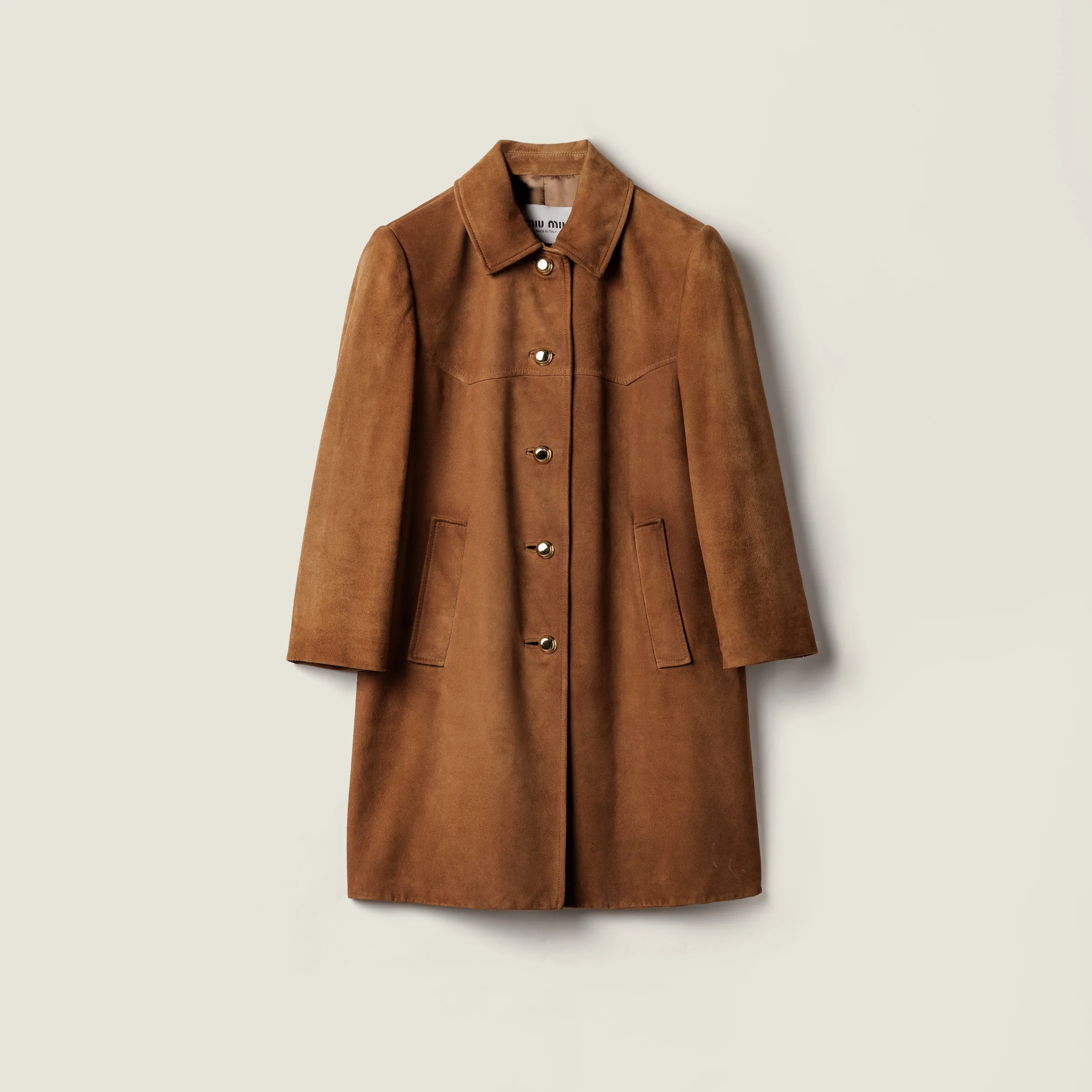 Waxed suede coat - 1