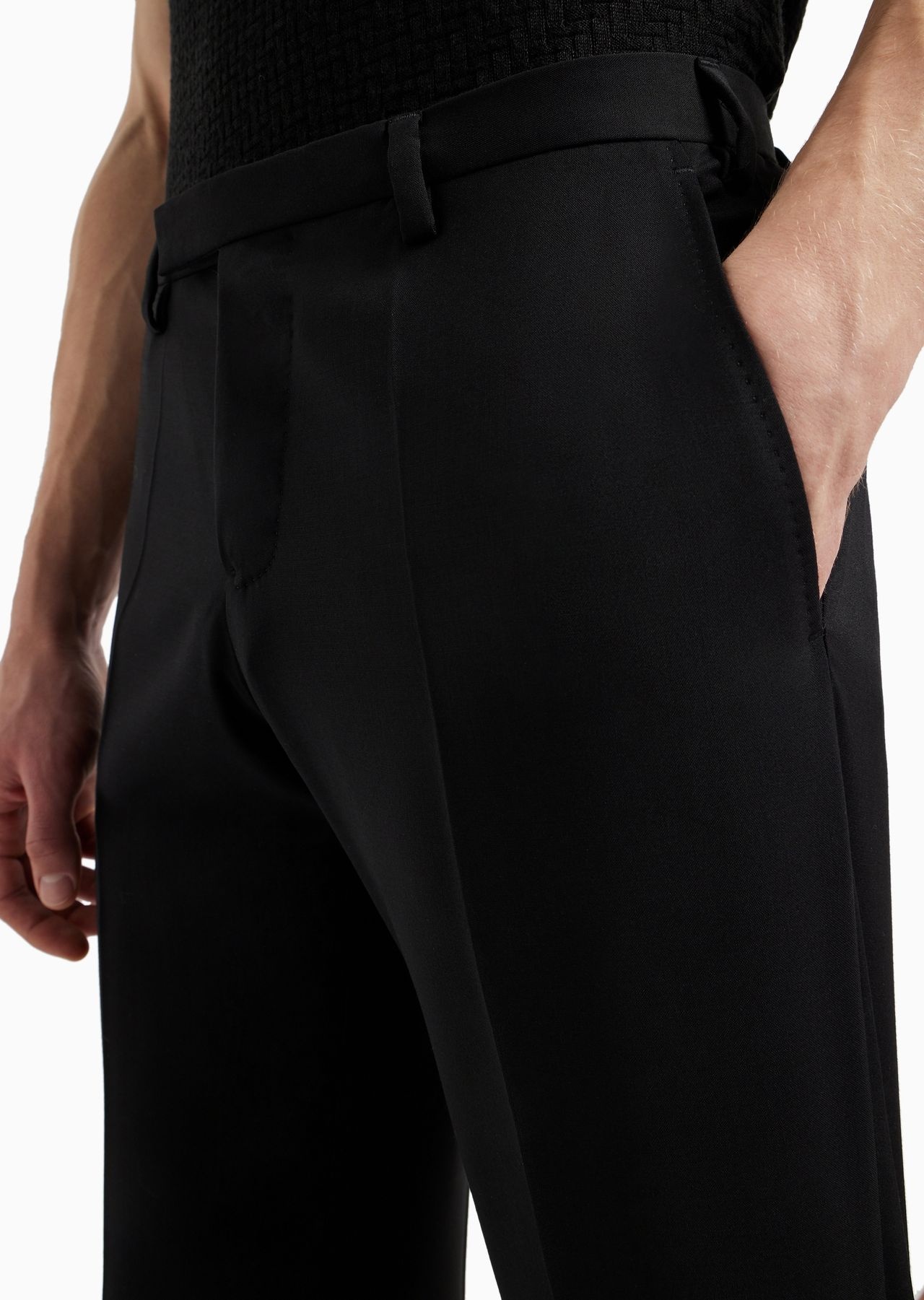 Trousers in natural stretch tropical light wool - 6