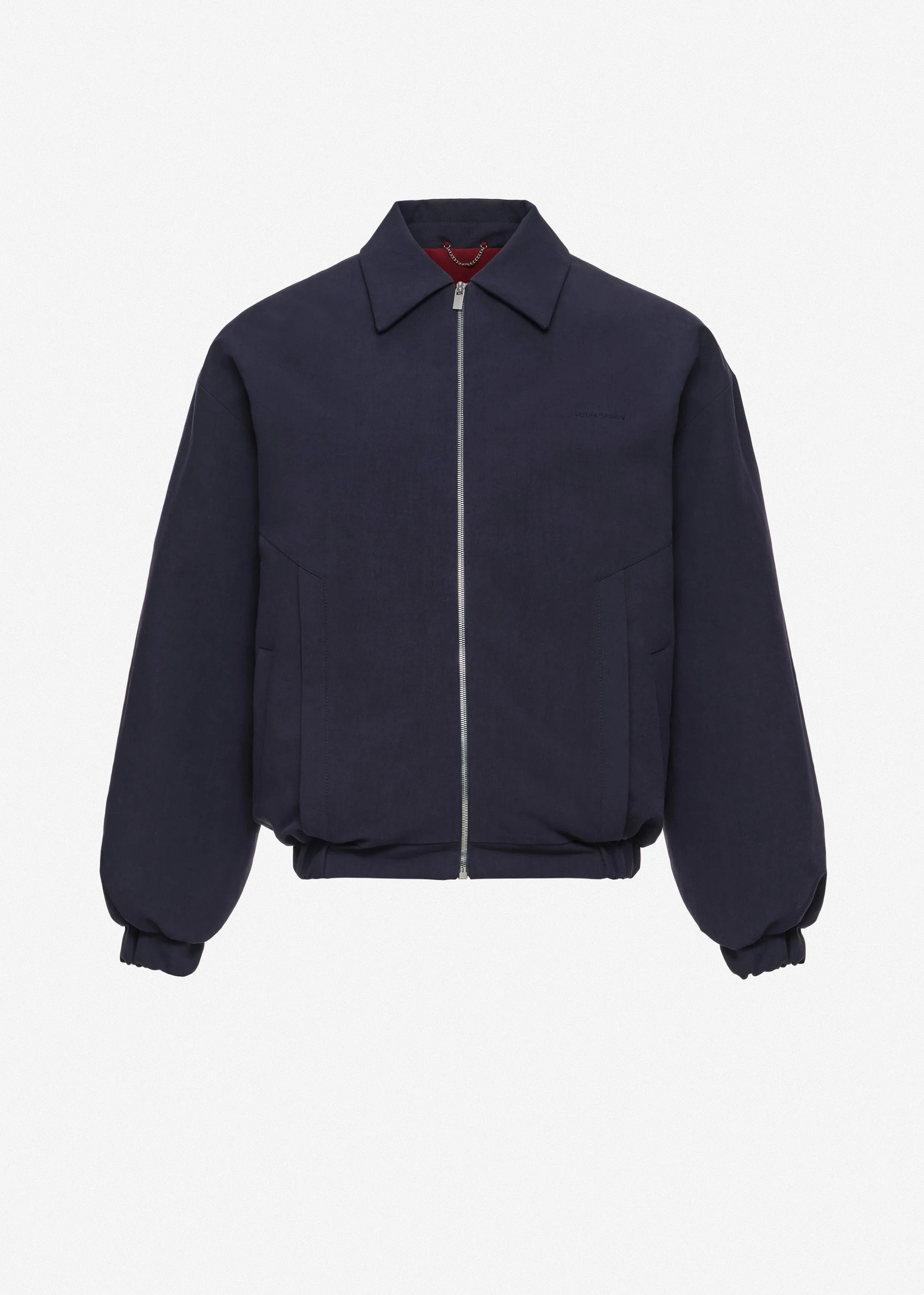 Padded jacket with dropped shoulder in navy - 1