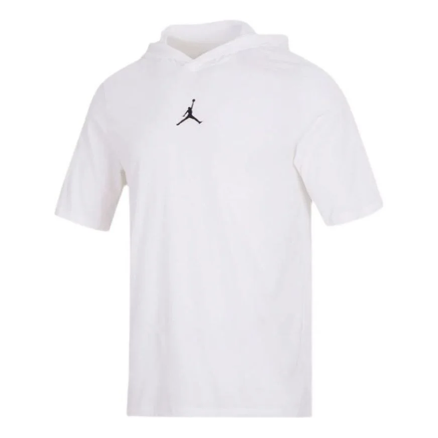 Air Jordan Solid Color Hooded Pullover Short Sleeve T-Shirt Men's 'White' DA9872-100 - 1