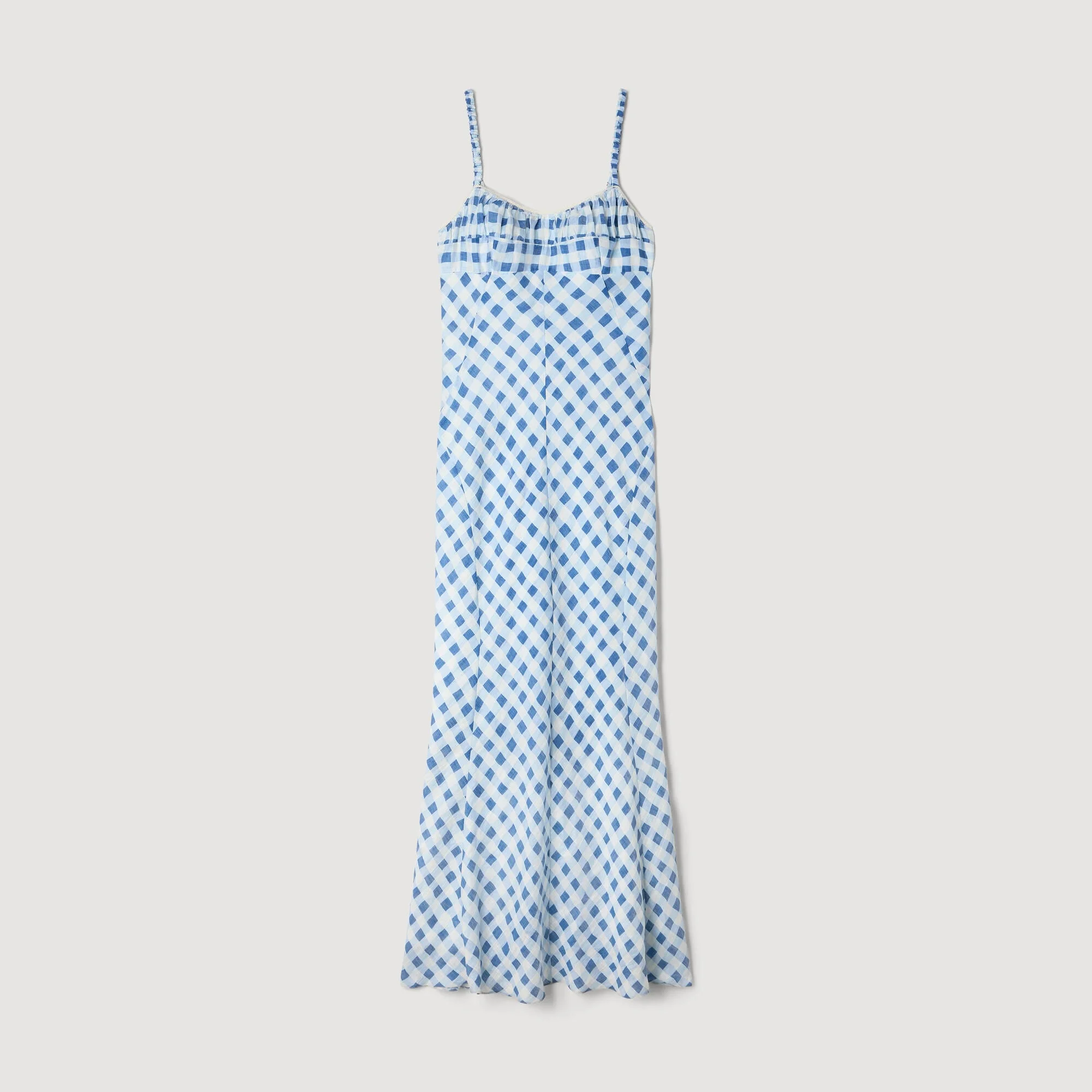 GINGHAM LINEN MAXI DRESS - 1