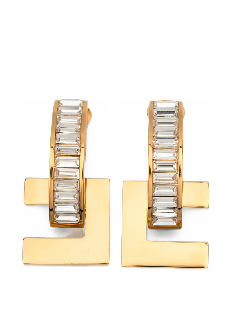 Elisabetta Franchi Crystal-embellished Logo Earrings 1