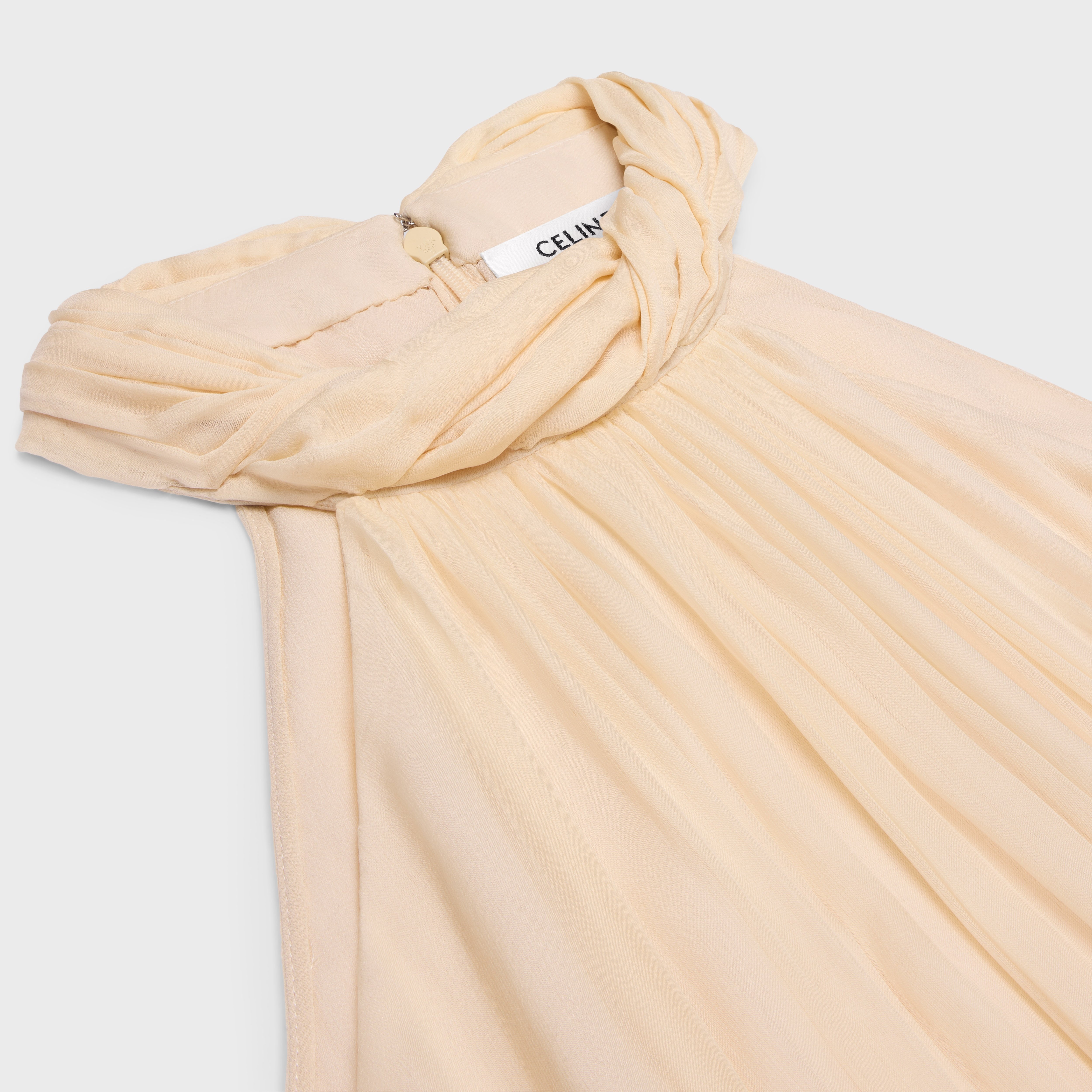 draped mini dress in silk muslin - 3