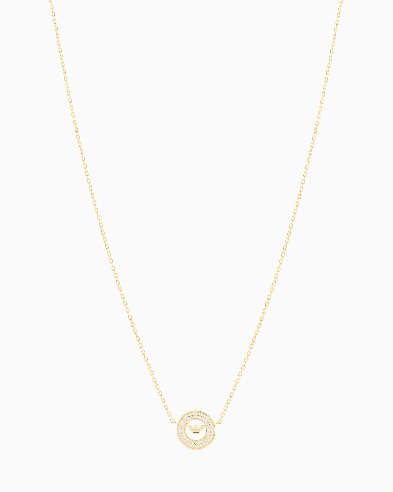 GOLD-TONE STERLING SILVER STATION NECKLACE - 1