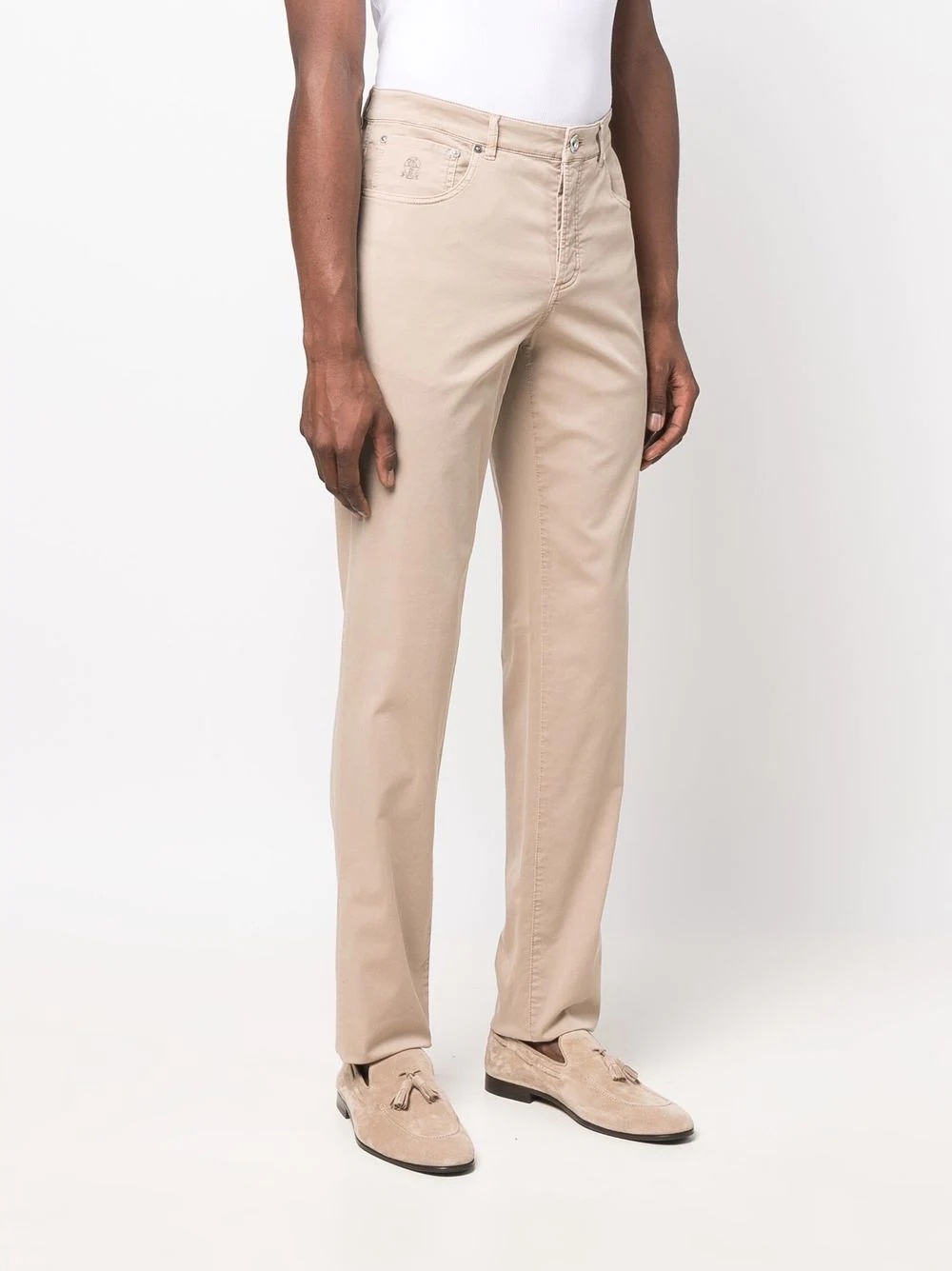 slim-cut chino trousers - 3