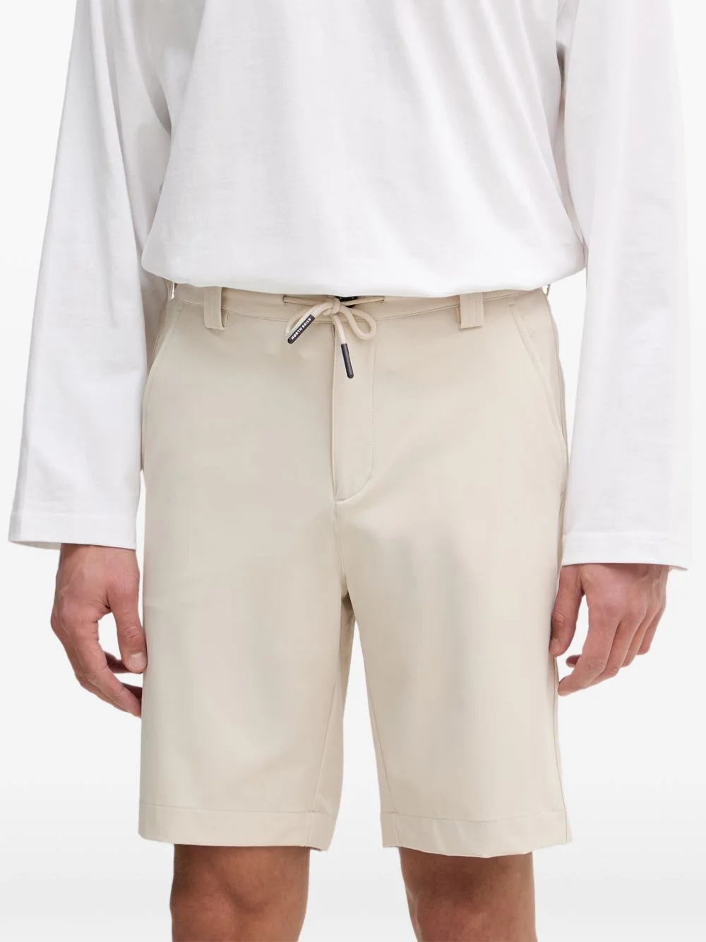 logo-patch drawstring shorts - 1