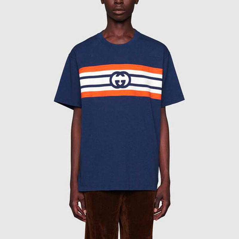 GUCCI Interlocking G stripe print T-shirt outlook