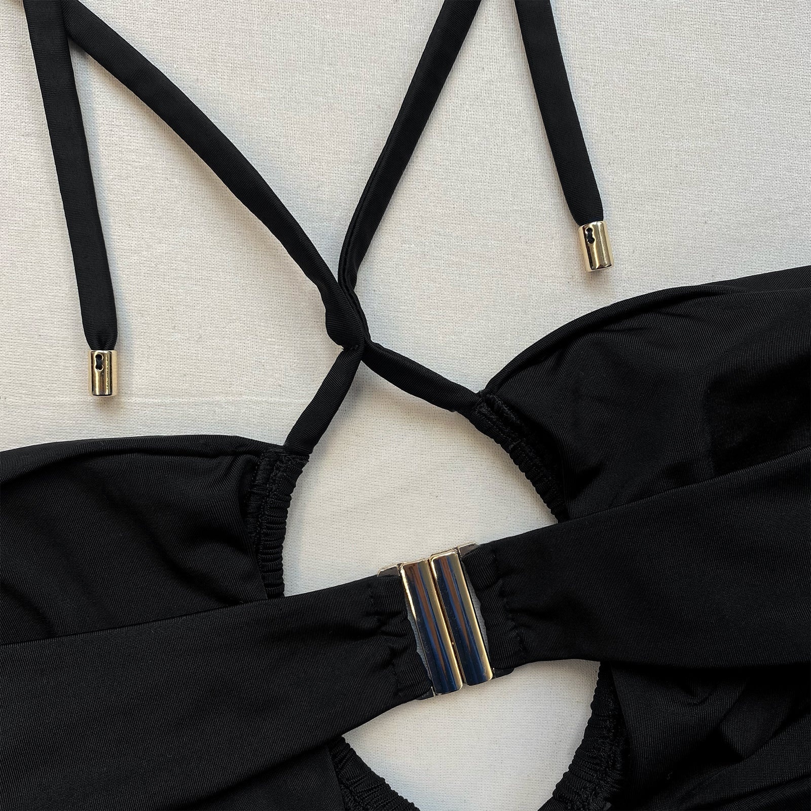 Black Mesh Strappy Bikini Top - 6