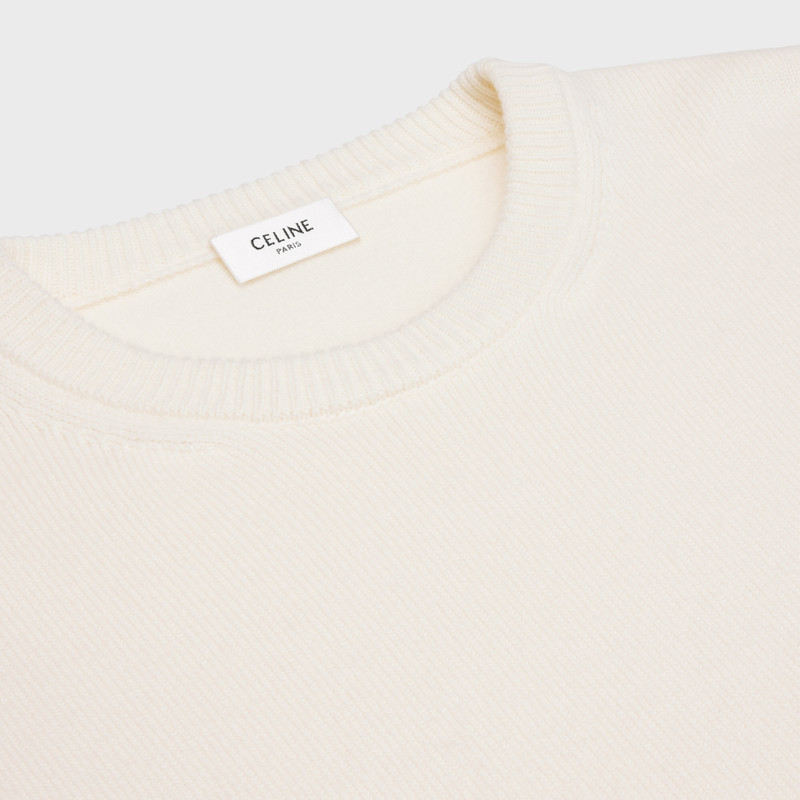 Triomphe cropped sweater in heritage cashmere 4