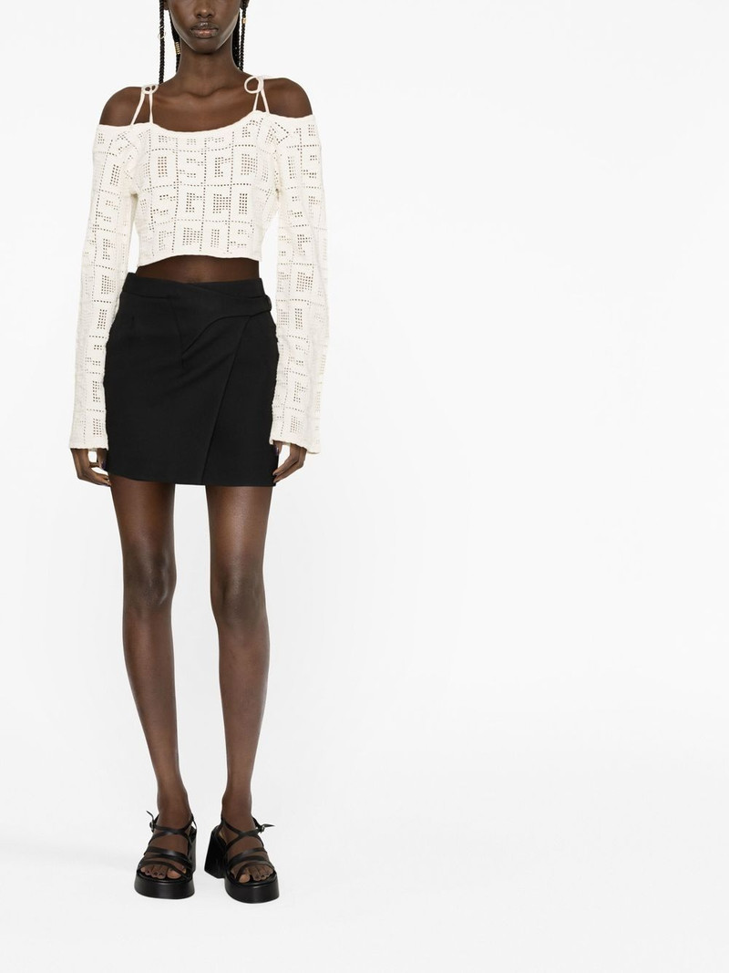 GCDS crochet-knit logo crop top outlook