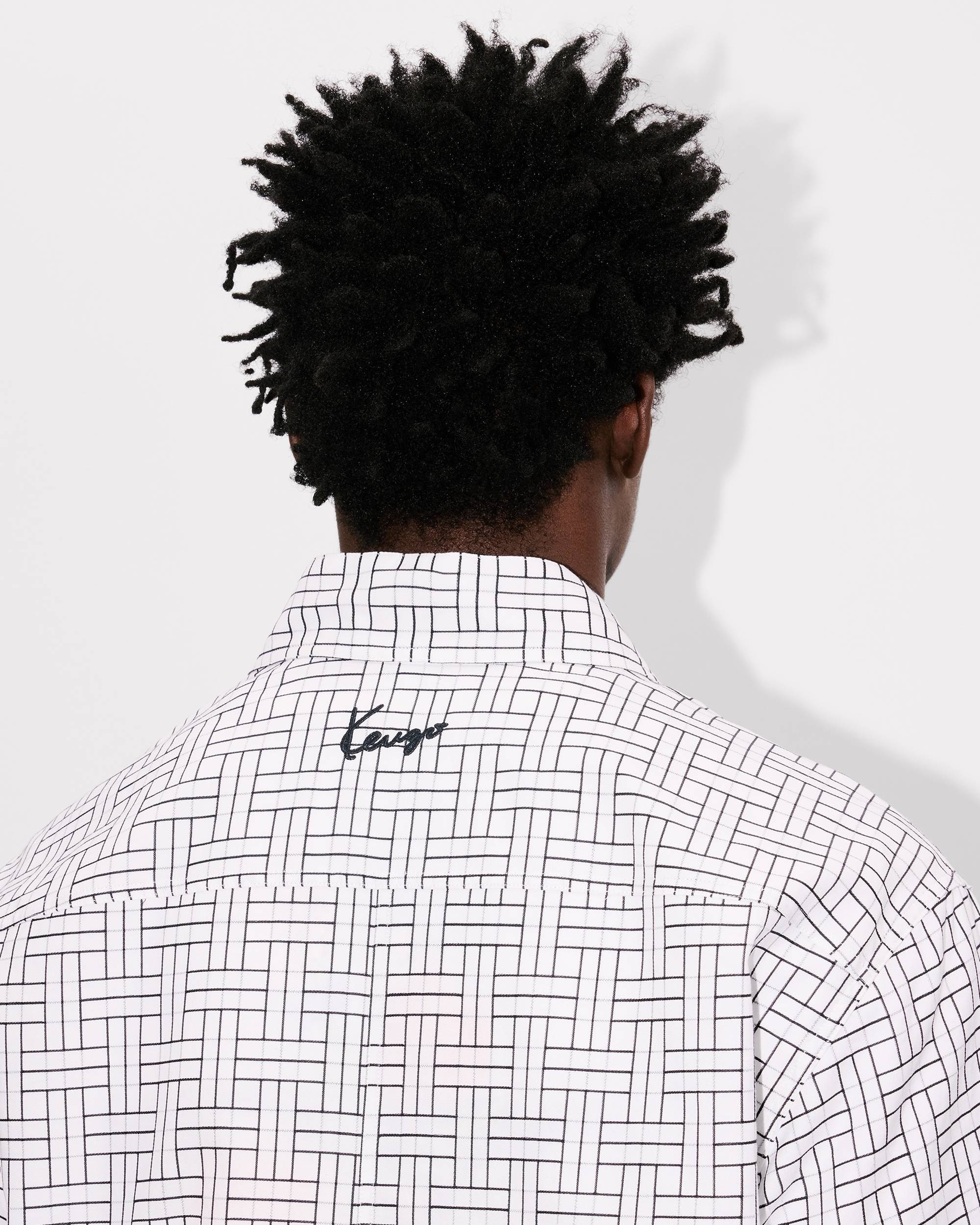 'KENZO Weave' kimono short sleeve shirt in cotton jacquard - 7