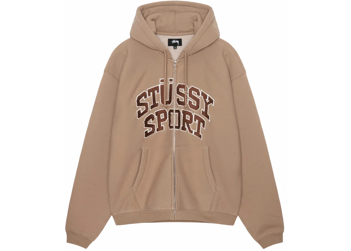 Stussy Sport Zip Hoodie Tan - 1