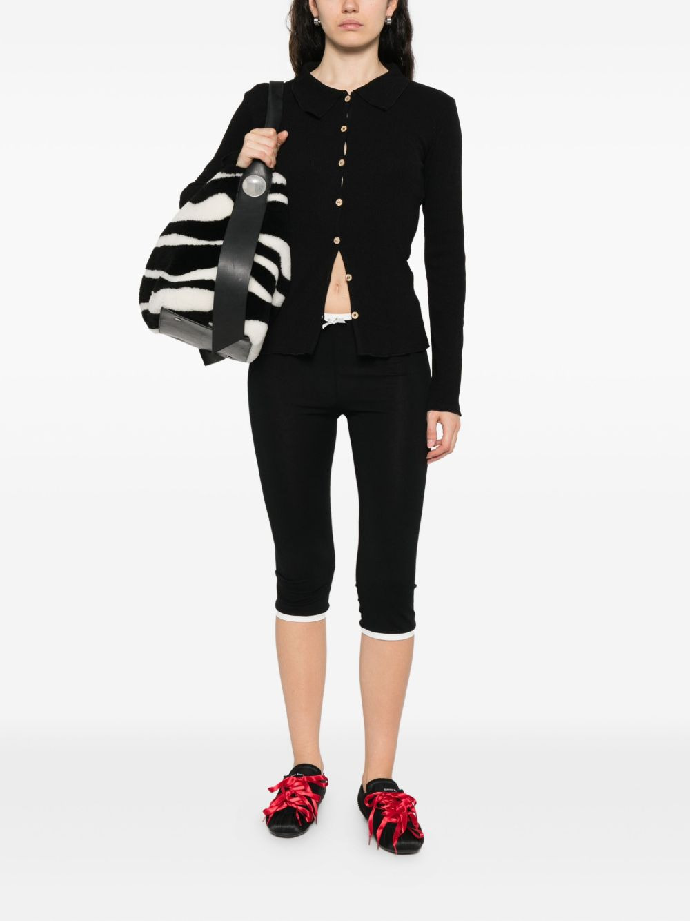 button-front ribbed cardigan - 2