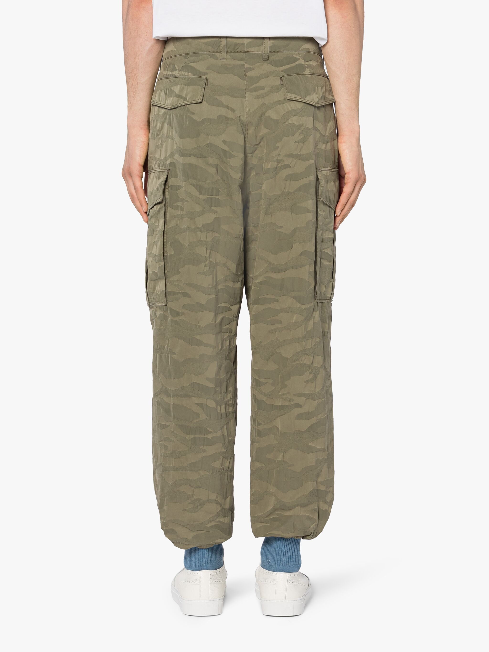MILITARY GREEN CAMO CARGO TROUSERS - 4