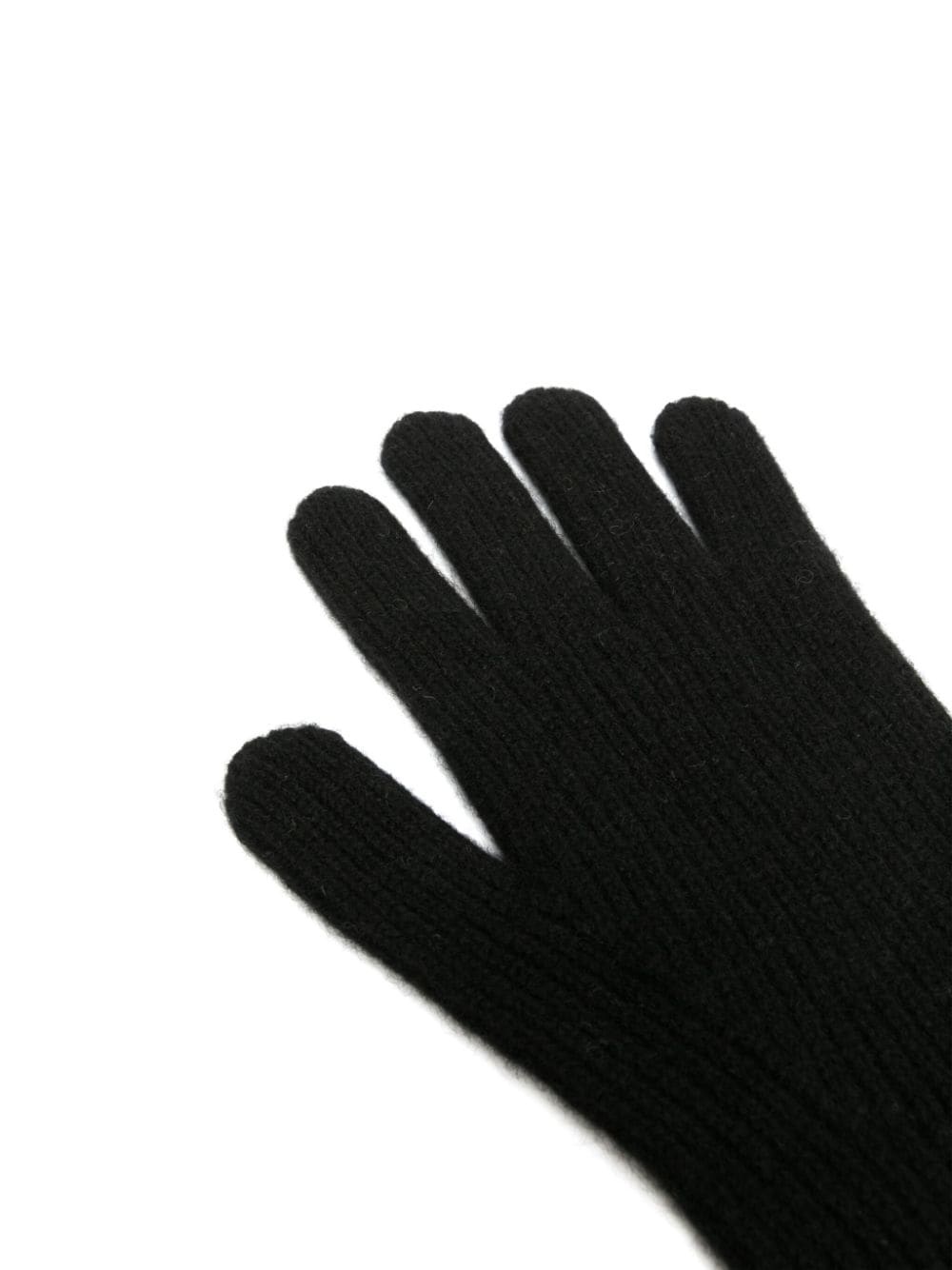 brushed-effect ribbed-knit gloves - 2