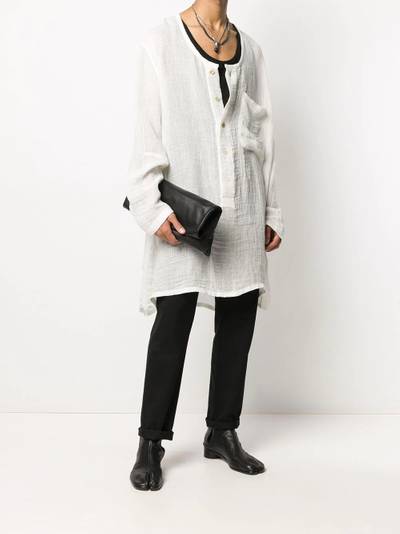 Ann Demeulemeester long-length collarless shirt outlook