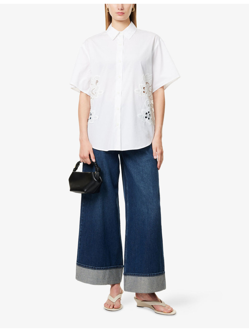 rag & bone Amy Lace-Embroidery Cotton-Poplin Shirt outlook
