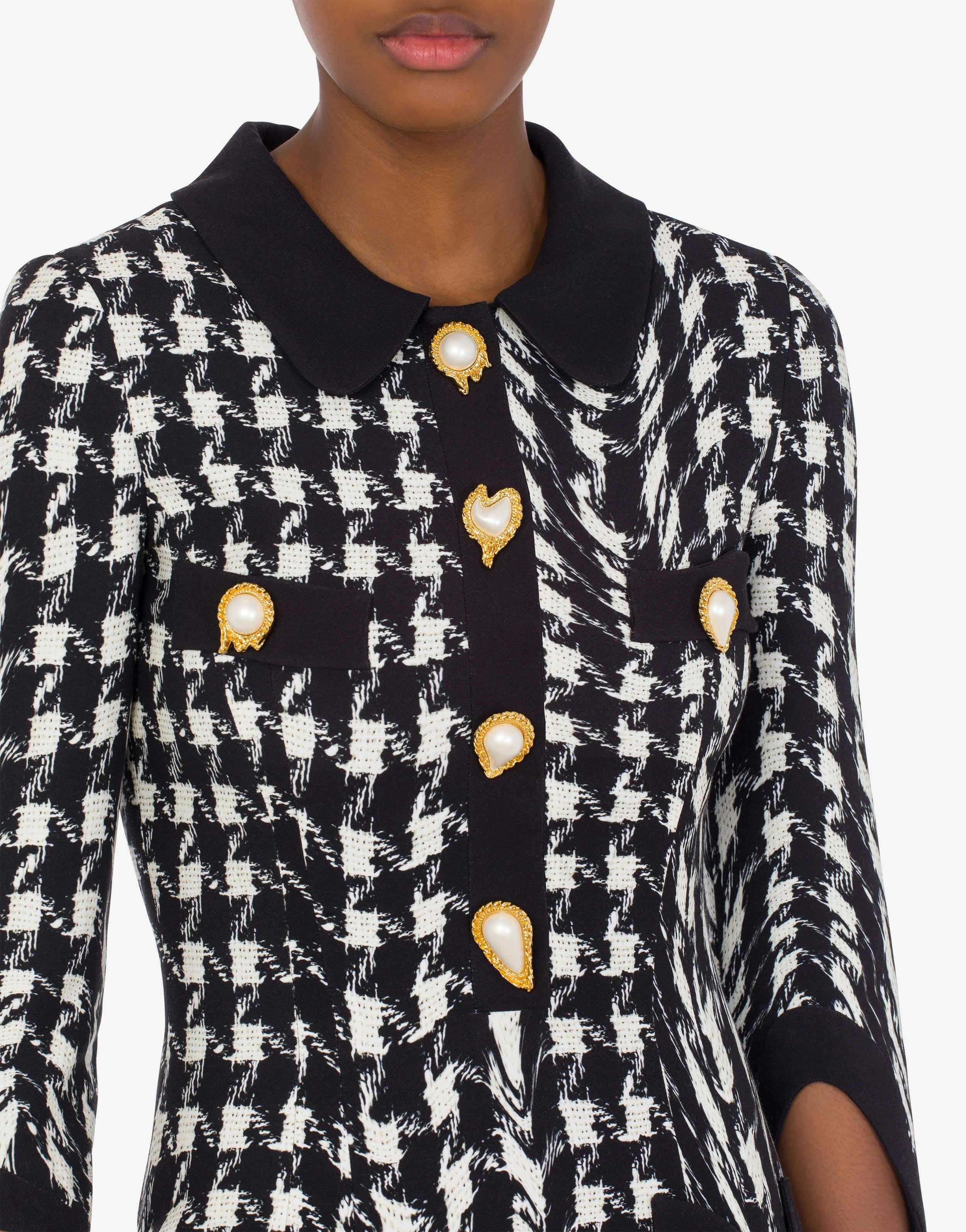 MORPHED PIED DE POULE PRINT SABLE DRESS - 4