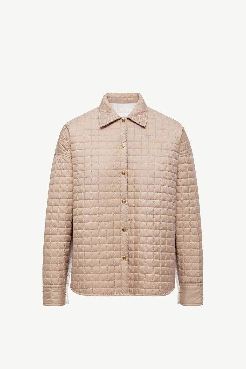 Square-Quilted Reversible Padded Shirt 1