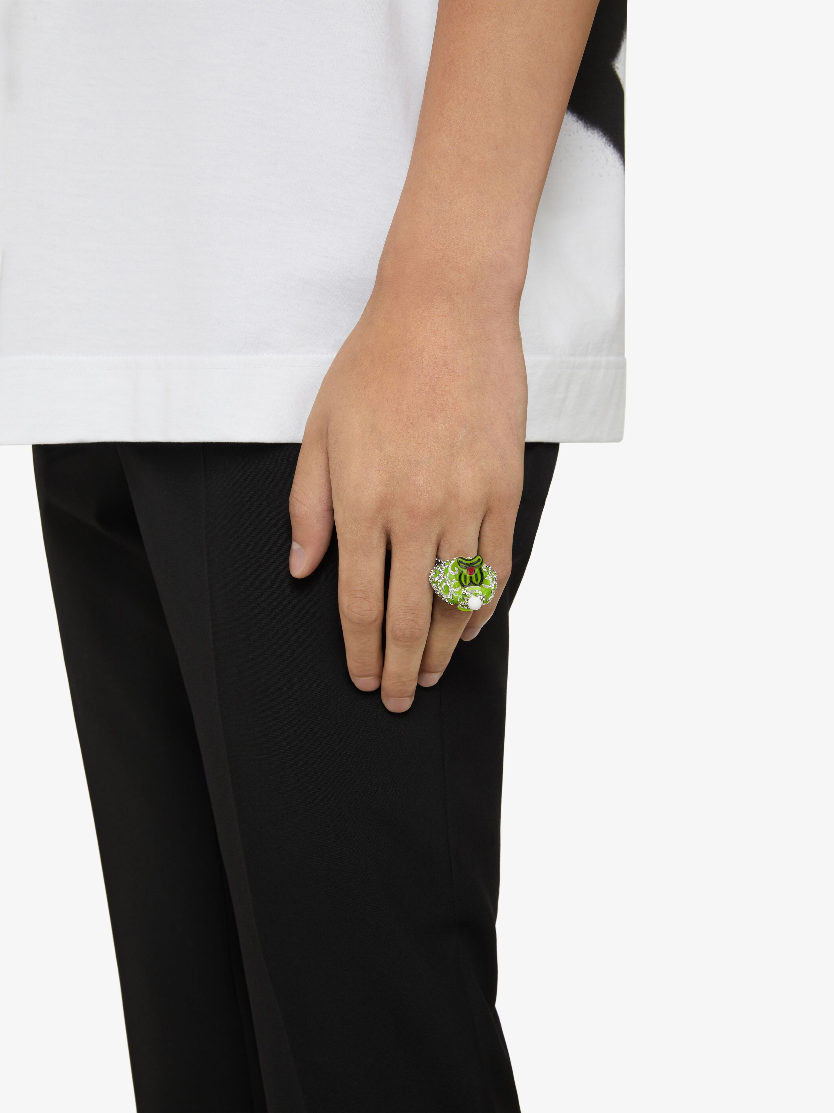 CLOWN RING WITH CRYSTALS - 3