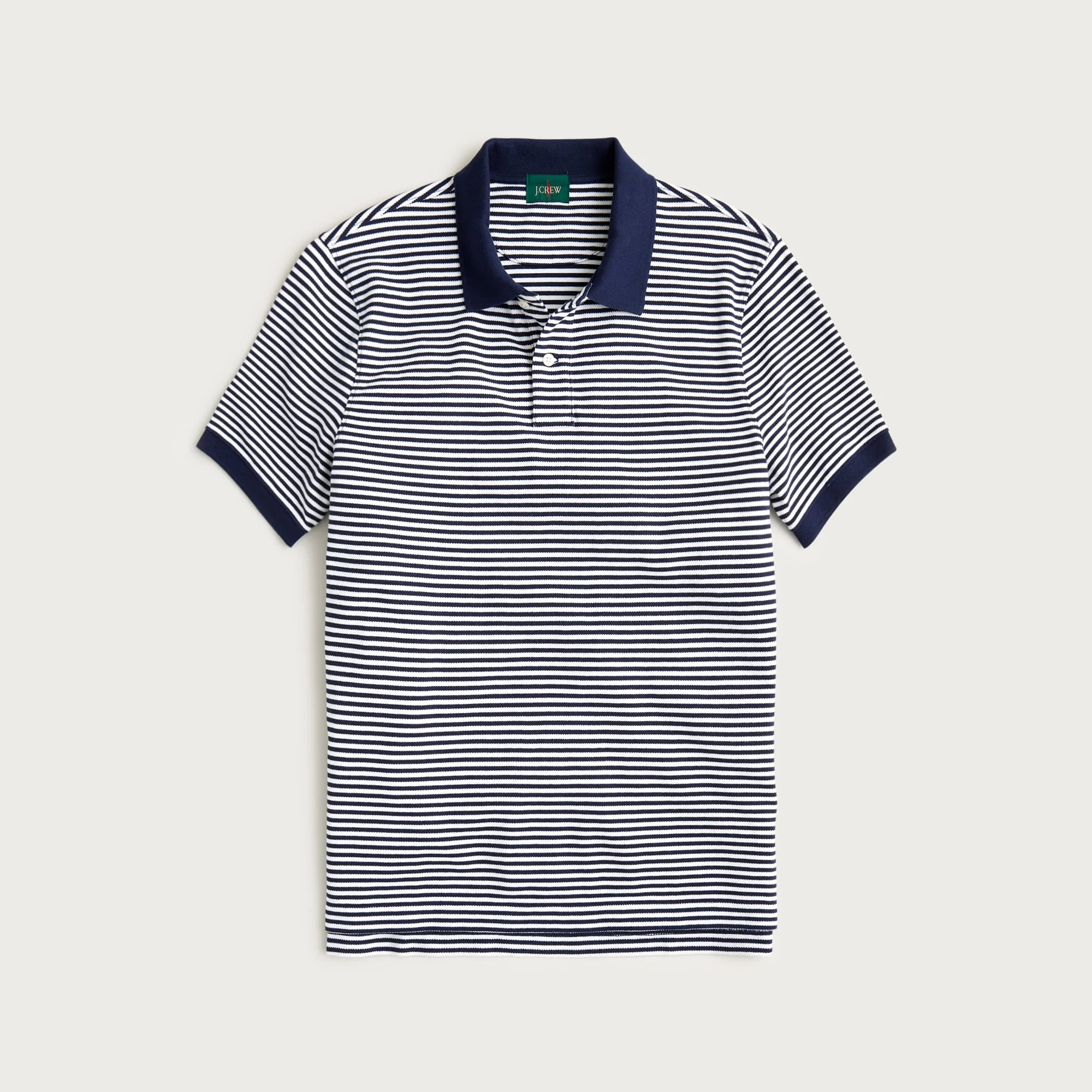 Piqué polo shirt in stripe - 1