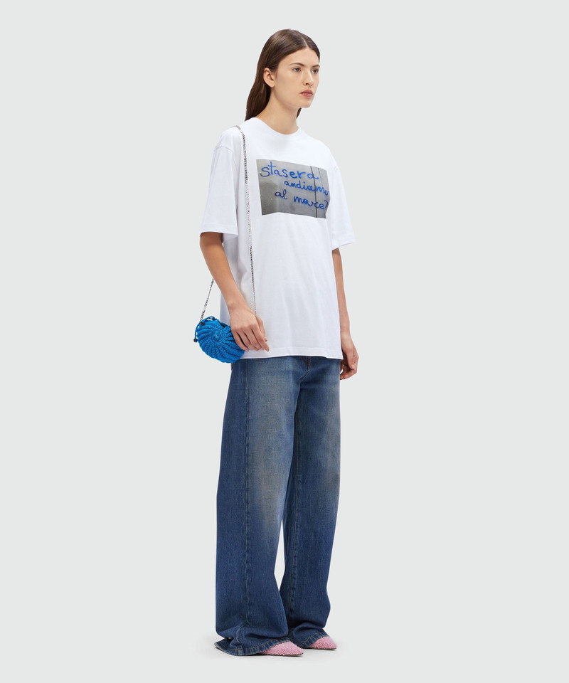 White cotton T-Shirt with MSGM quotes 4