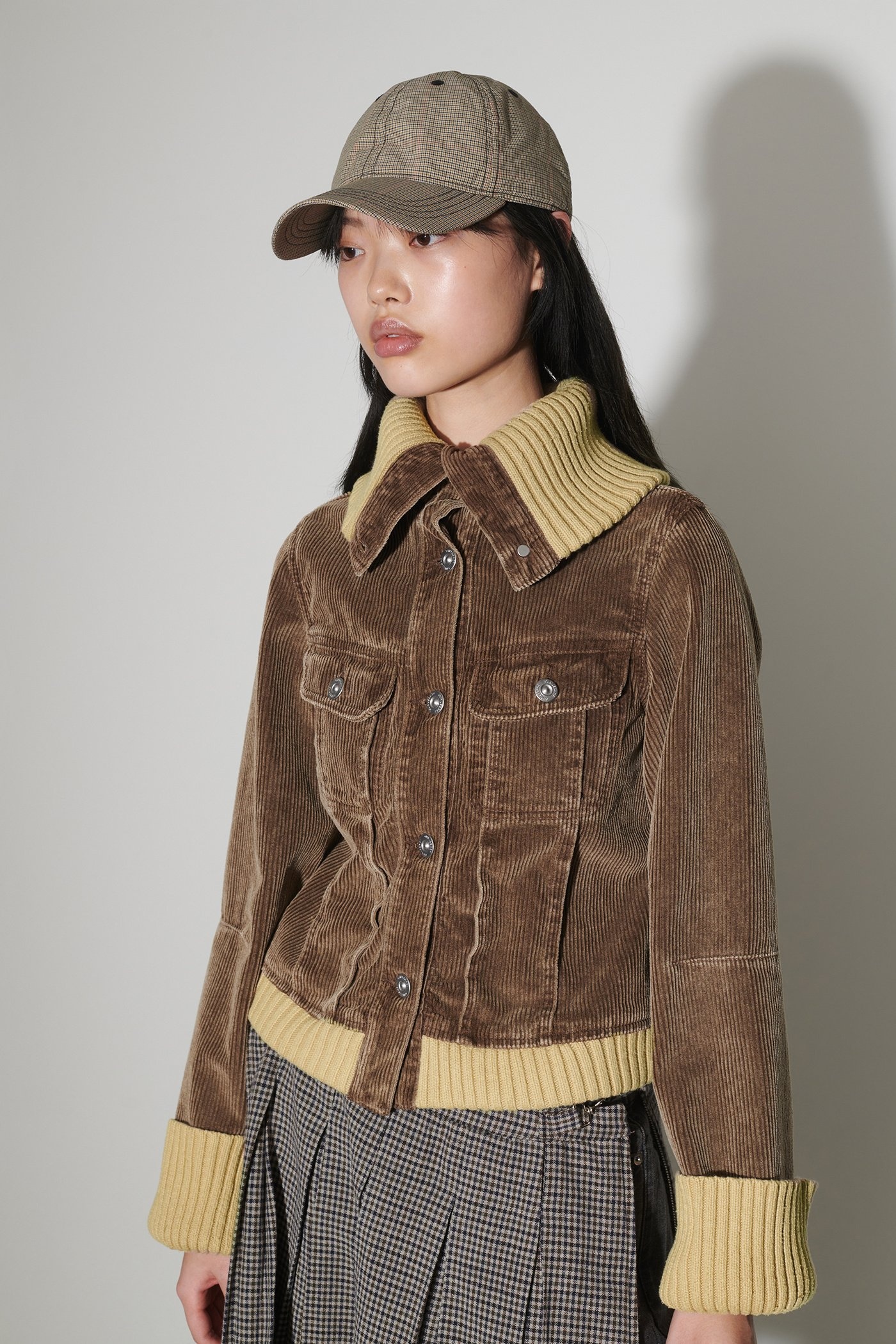 Knitted Lasso Jacket Brown Enzyme Cord - 7