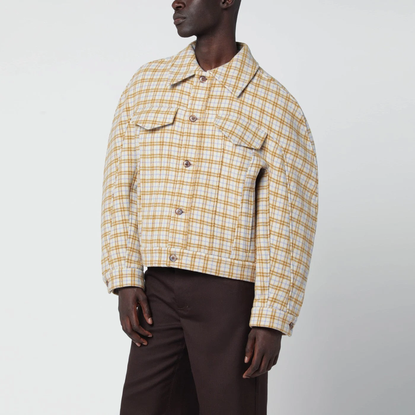 Sefr Matthieu Jacket In Checked Wool Cloth Men - 1