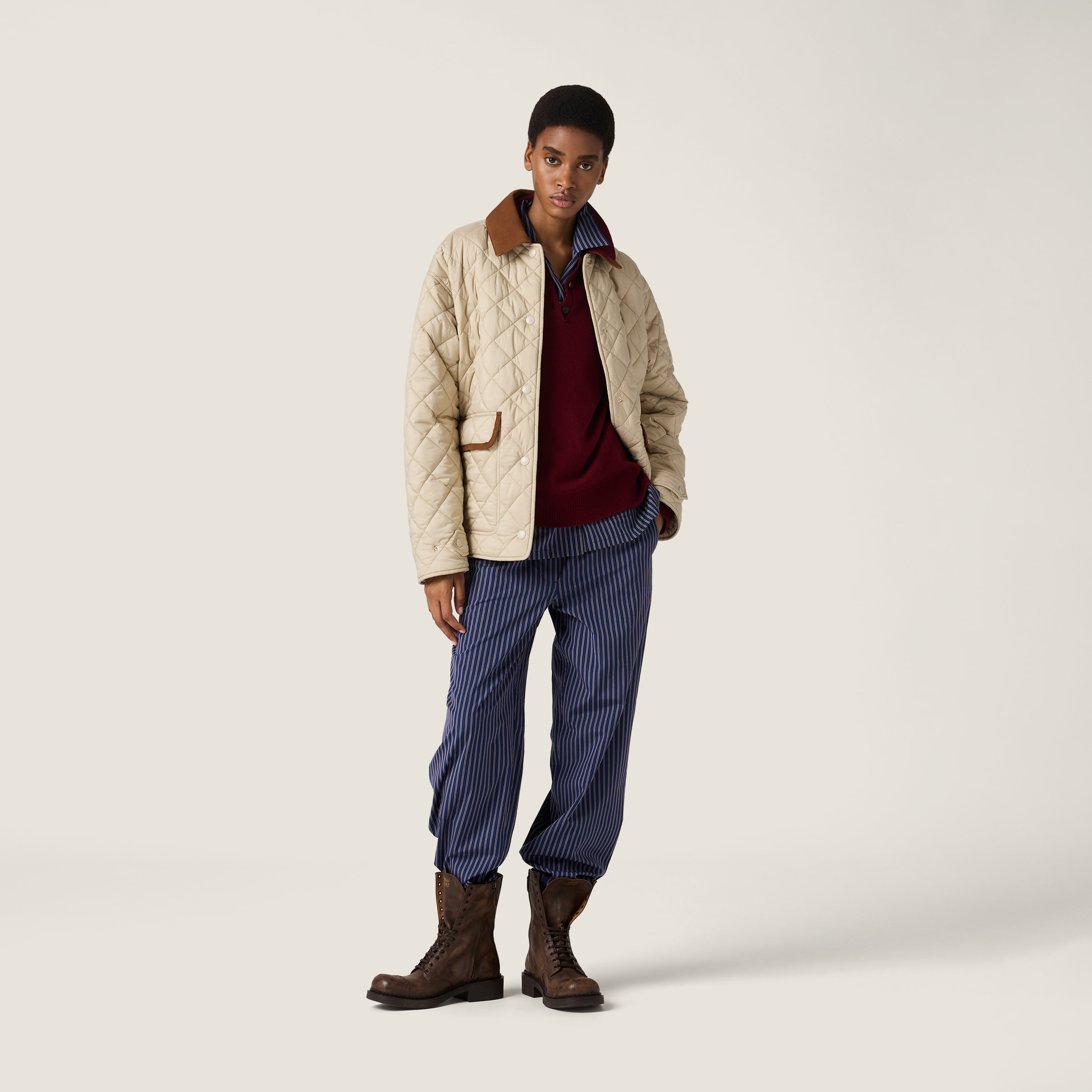 Quilted technical pongé blouson - 2