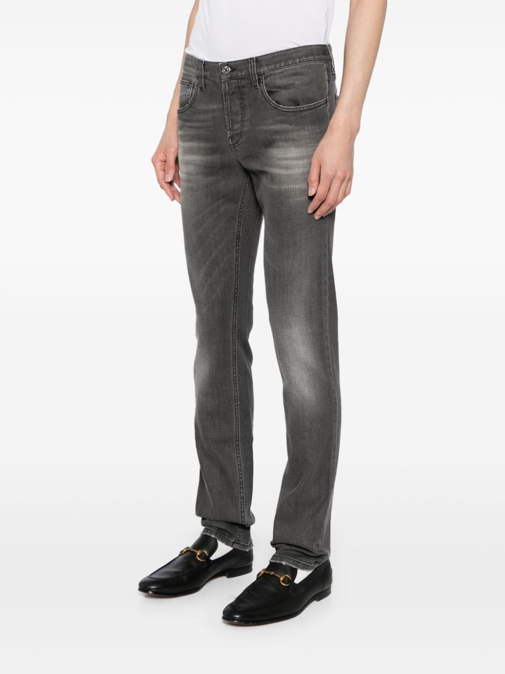 distressed straight-leg jeans - 3