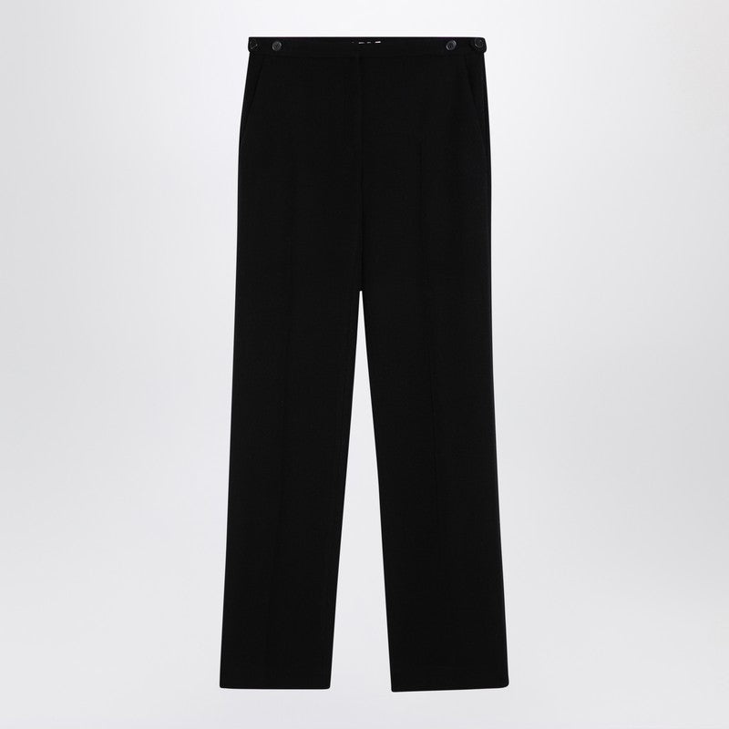 BLACK WOOL TROUSERS - 2