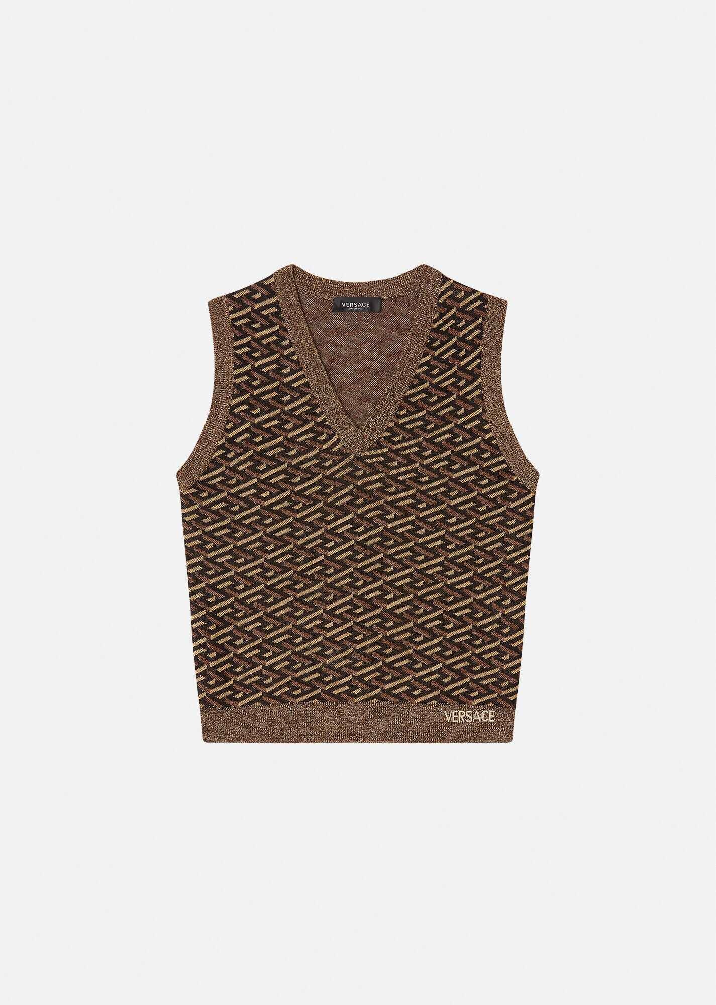 La Greca Metallic Jacquard Vest - 1