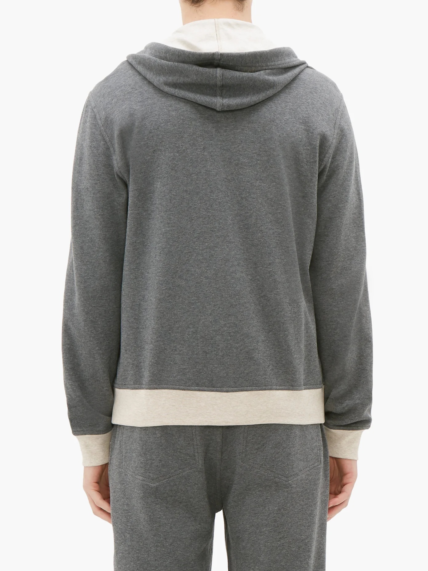 Zip-through cotton-blend hooded sweatshirt - 5