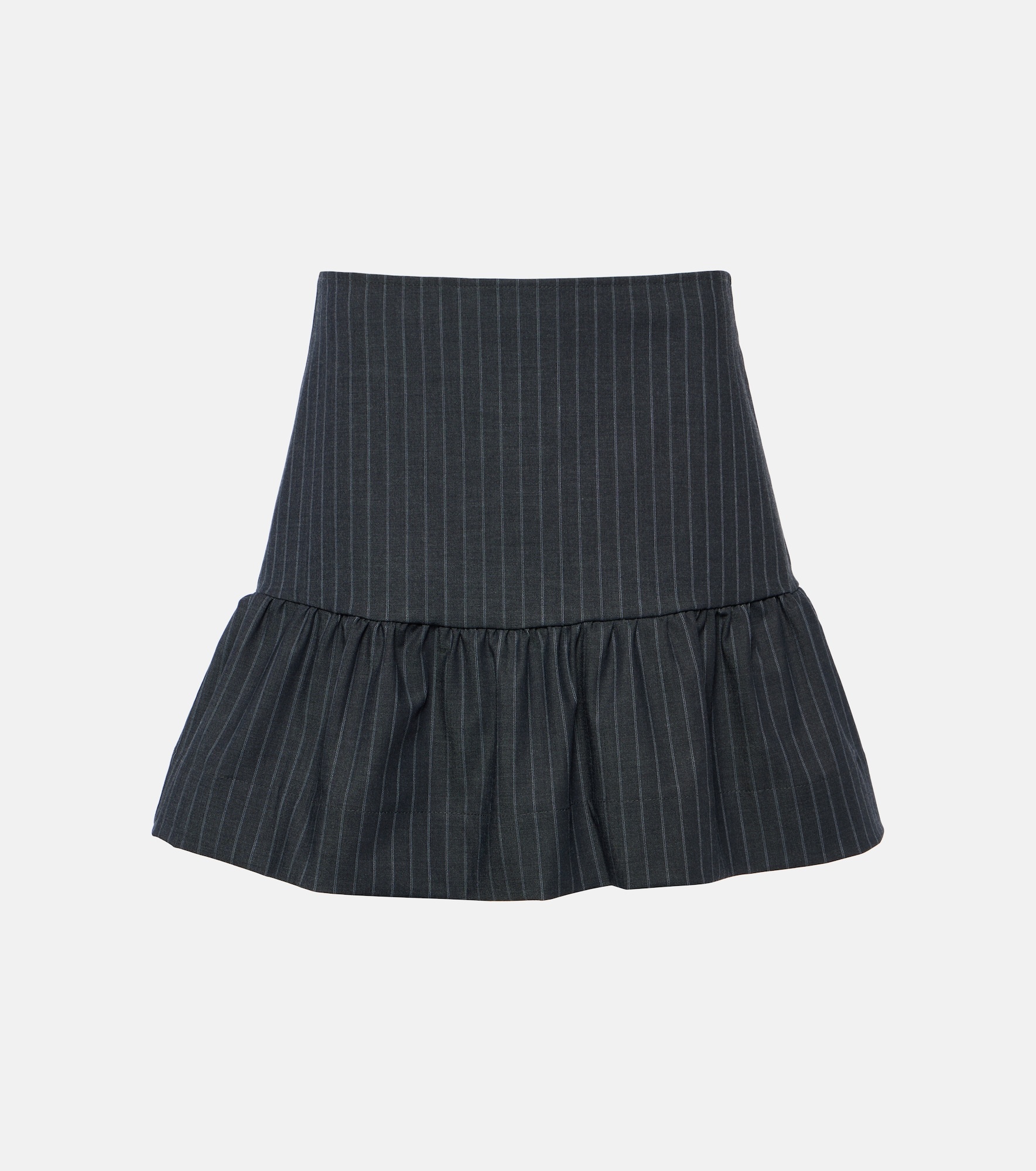 Pinstripe tiered miniskirt - 1