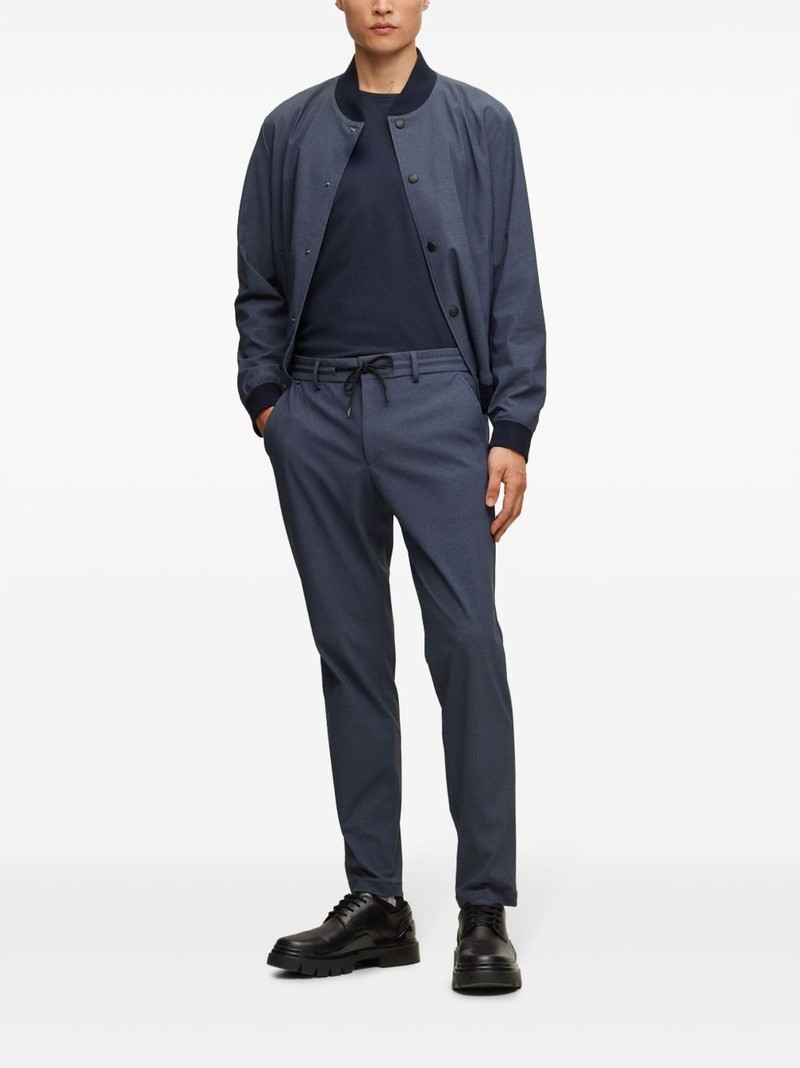 BOSS logo-tag bubble-jacquard cotton T-shirt outlook