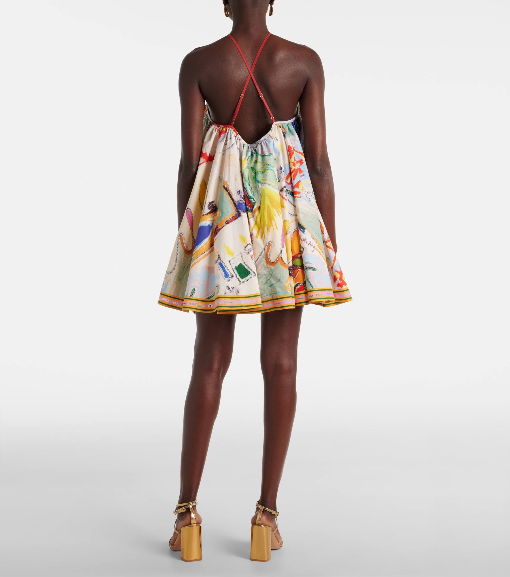 La Charrasca printed cotton minidress - 3