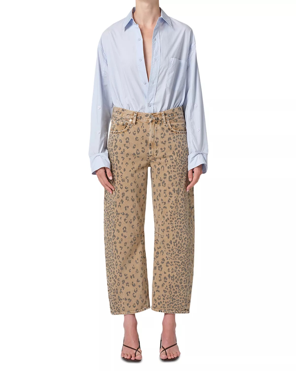 Miro High Rise Relaxed Jeans in Natural Cheetah - 10