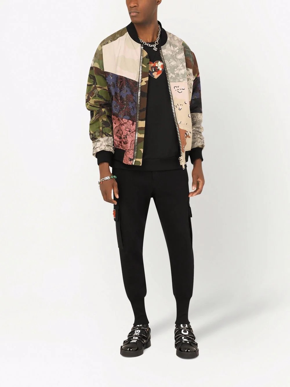 patchwork long-sleeve bomber jacket - 2