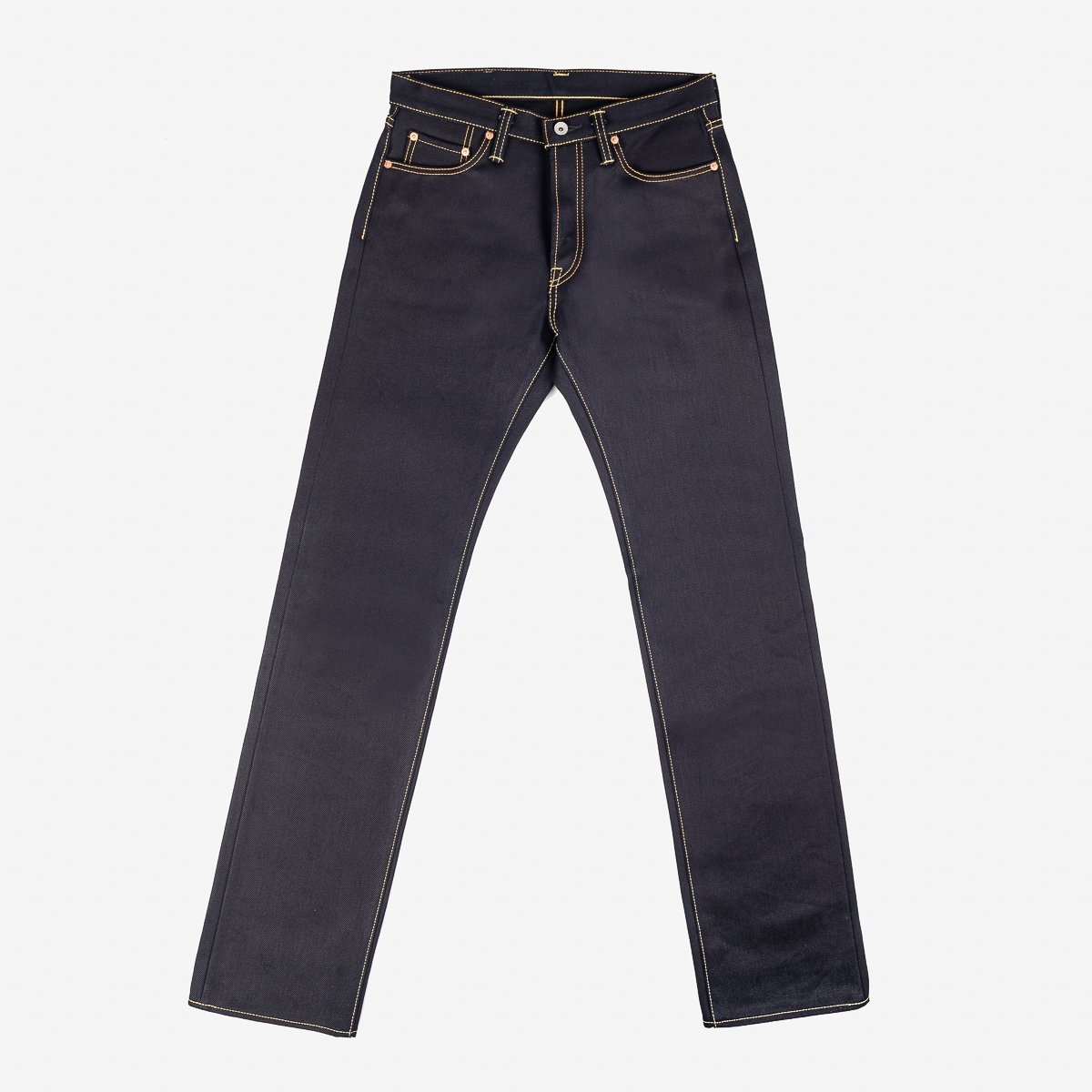 IH-634-XHSib 25oz Selvedge Denim Straight Cut Jeans - Indigo/Black - 1