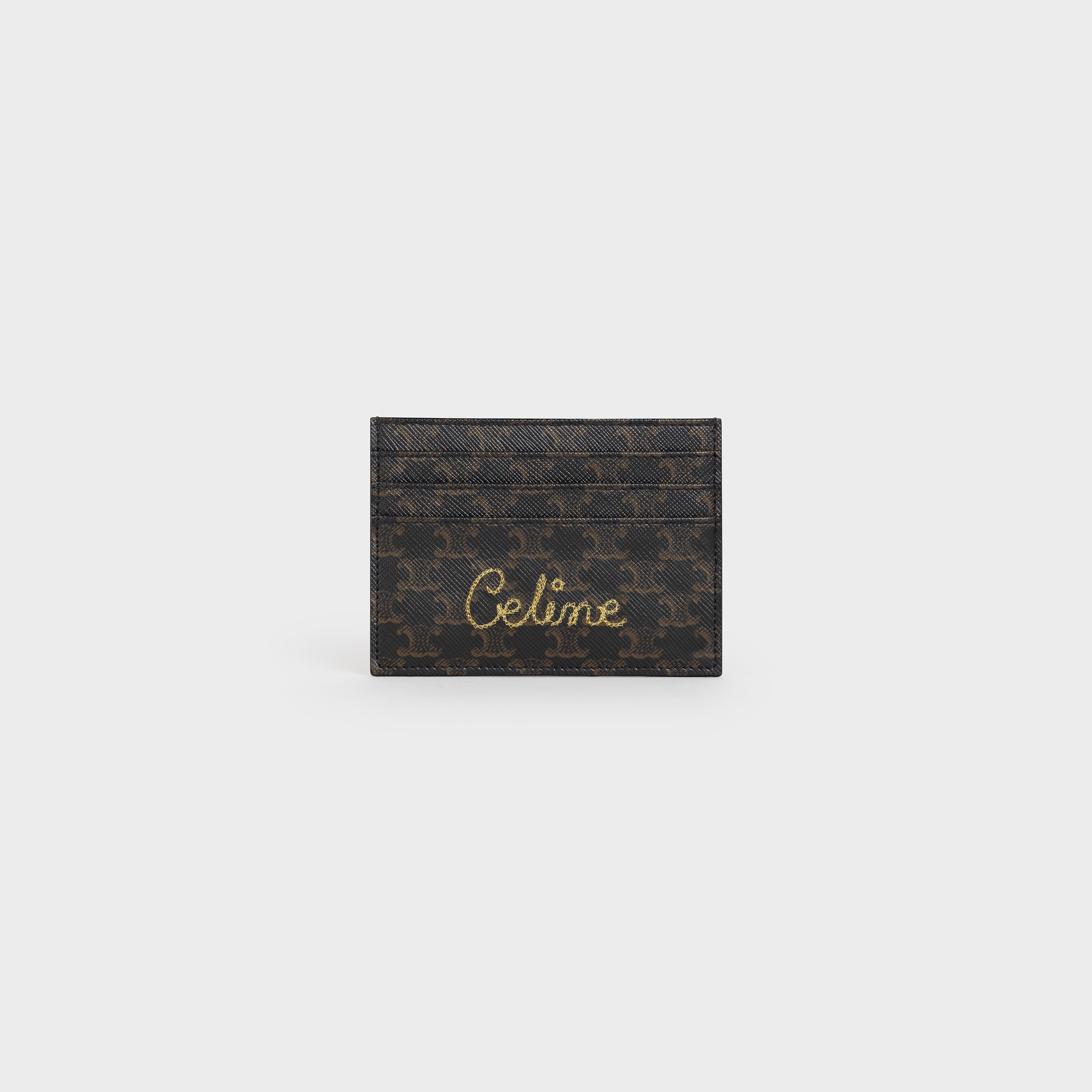 MULTIPLE CARD HOLDER IN TRIOMPHE CANVAS WITH EMBROIDERED CELINE - 1