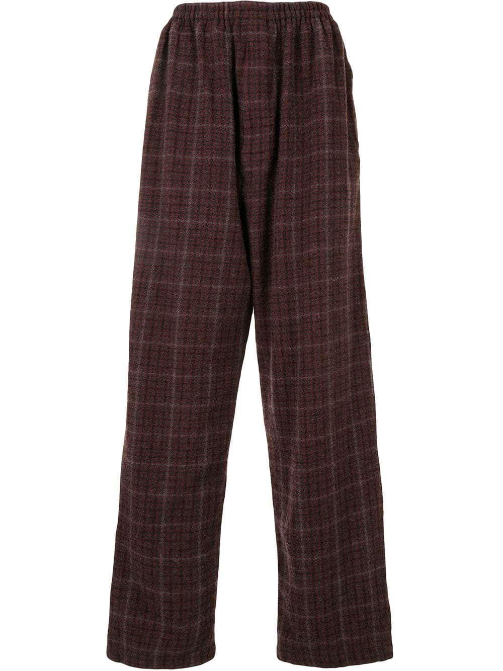 checked wide-leg trousers - 1