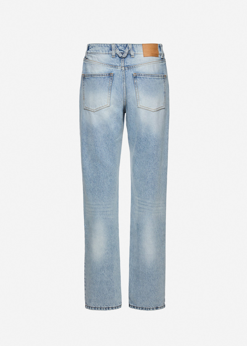 Low-rise straight-leg jeans in light blue 2