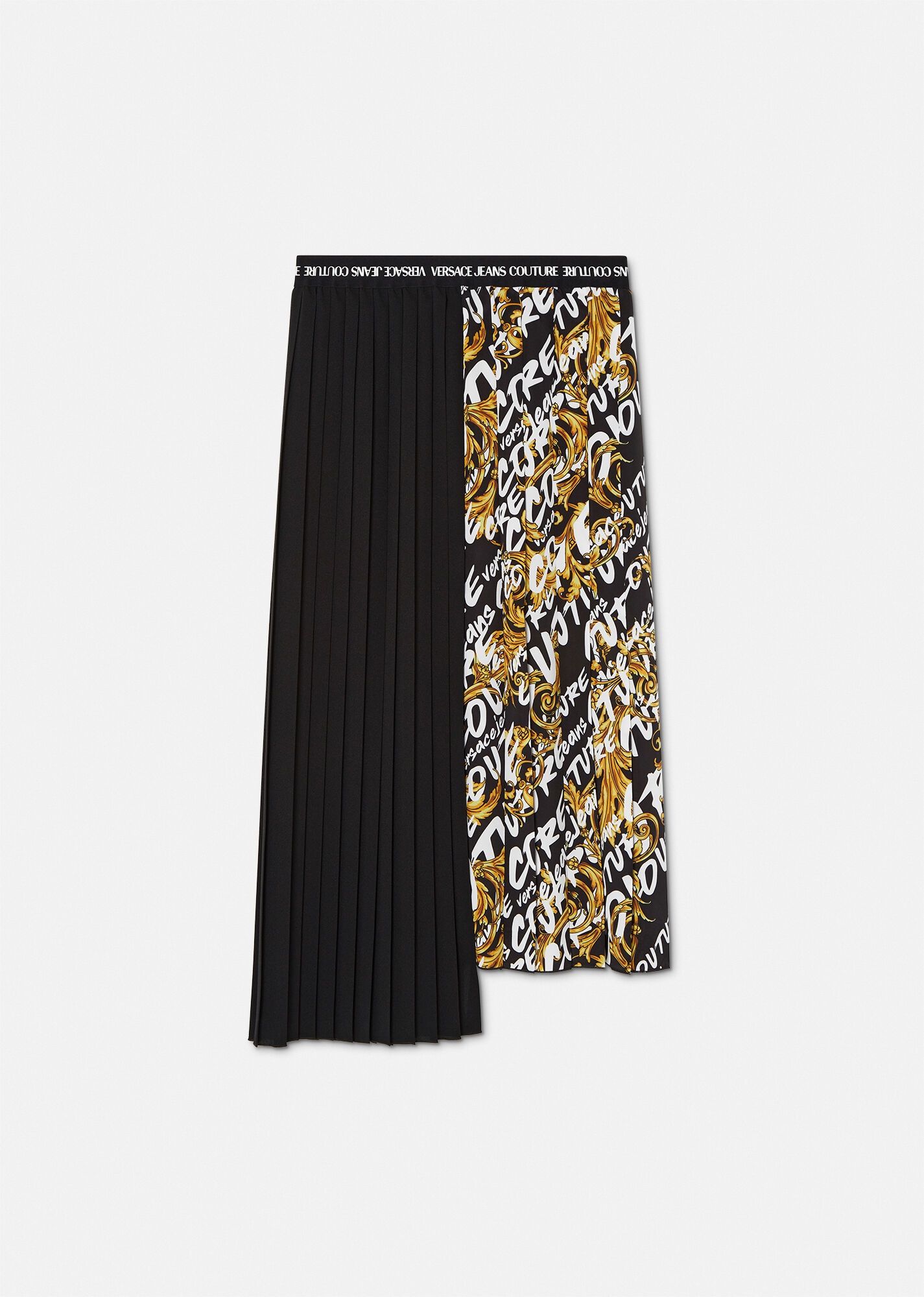 Logo Brush Couture Pleated Midi Skirt - 1