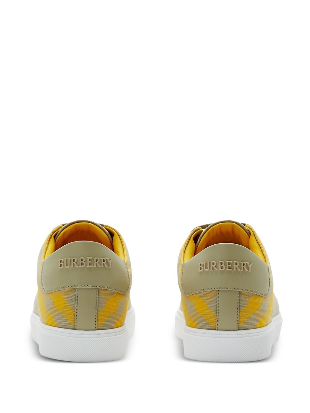 checked low-top canvas sneakers - 3
