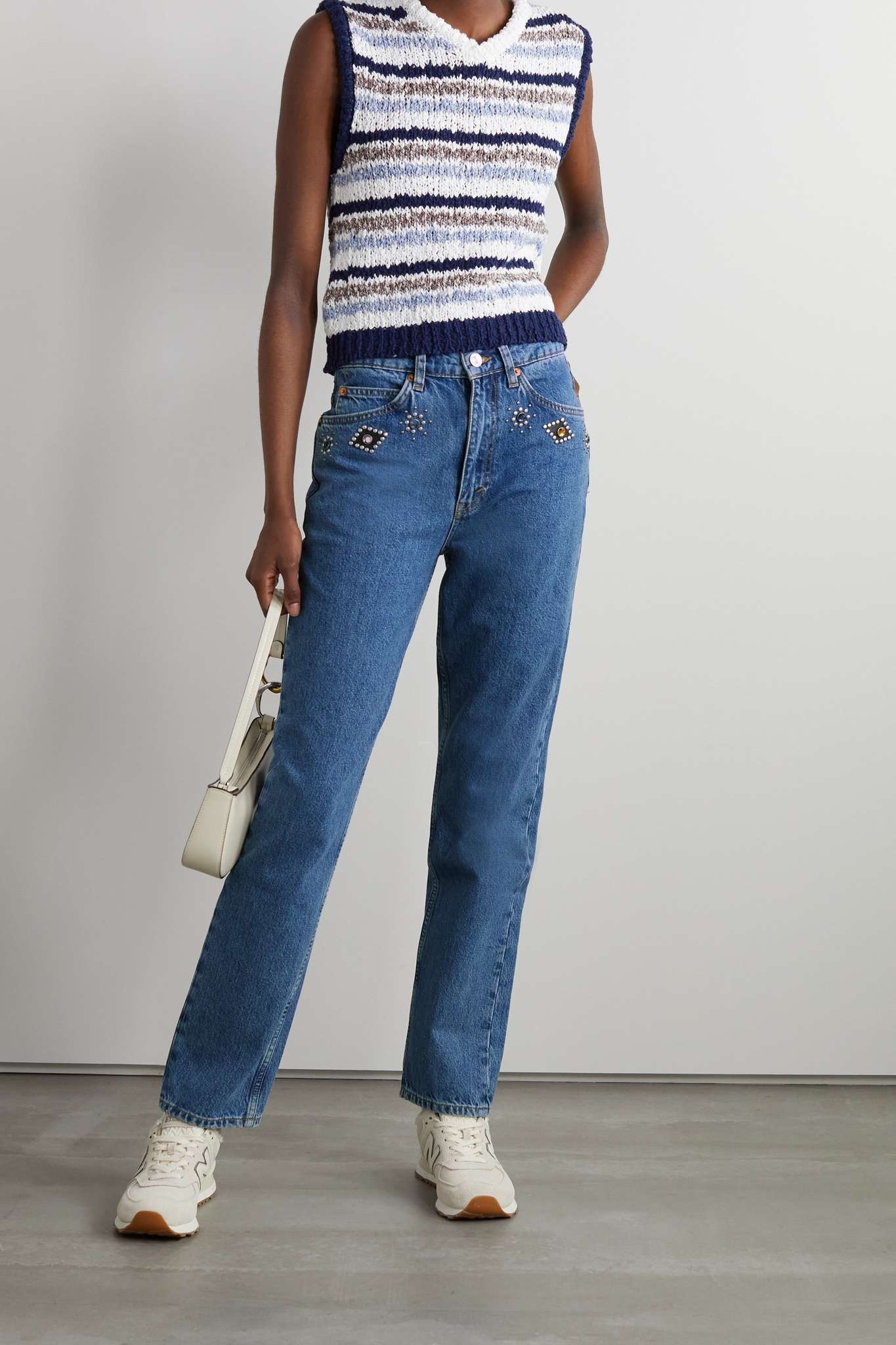 70s Straight embellished high-rise straight-leg jeans - 2