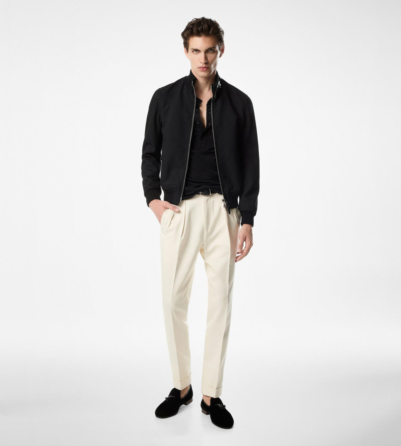 TOM FORD WOOL MOHAIR HOPSACK KNITTED TRIM BLOUSON outlook