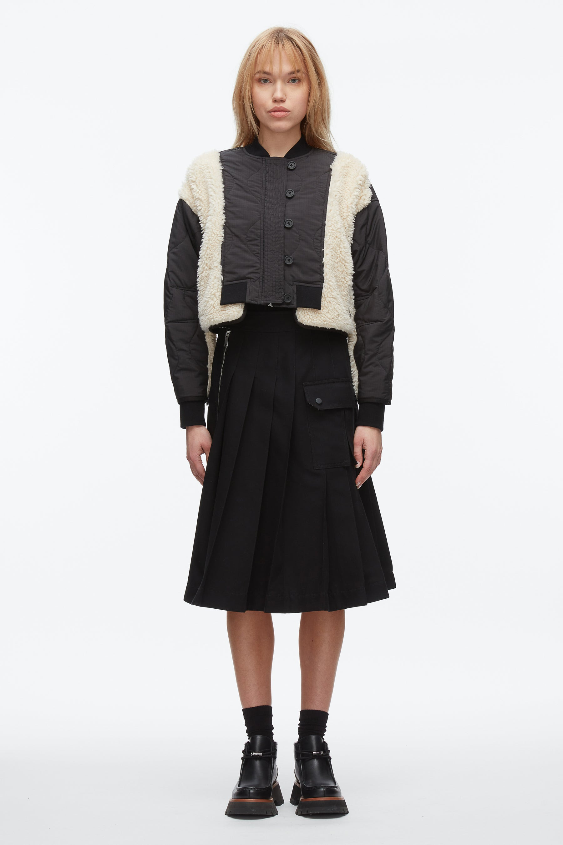 Cropped Sherpa Combo Bomber - 2